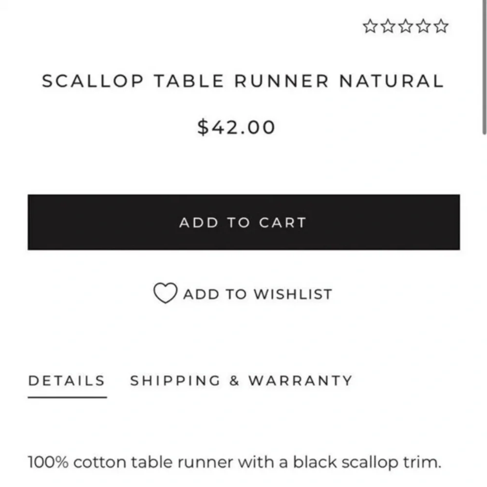 Chan Luu Cream and Black Table Runner Black Scalloped Trim 14